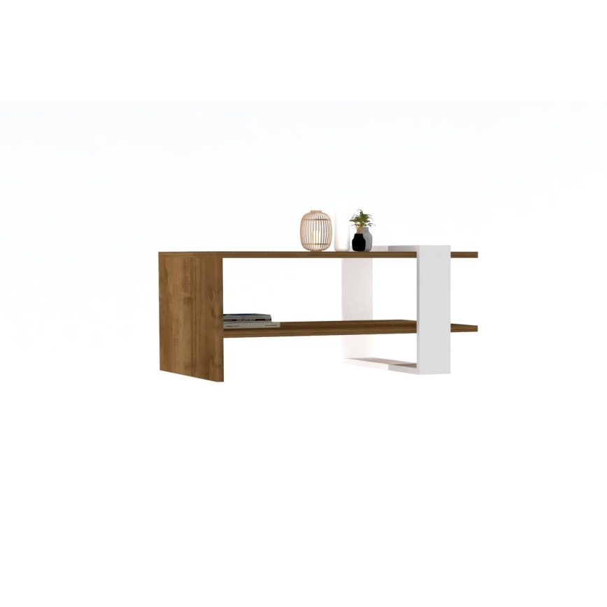 Mesa de centro GAYE 35x80 cm castanho/branco