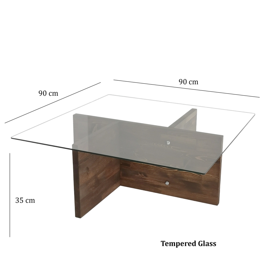 Mesa de centro GLORY 35x90 cm pinho