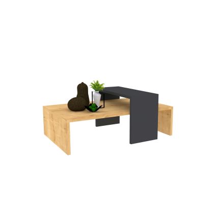 Mesa de centro GLOW 31,8x80 cm bege/antracite