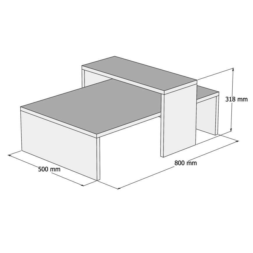 Mesa de centro GLOW 31,8x80 cm bege/antracite