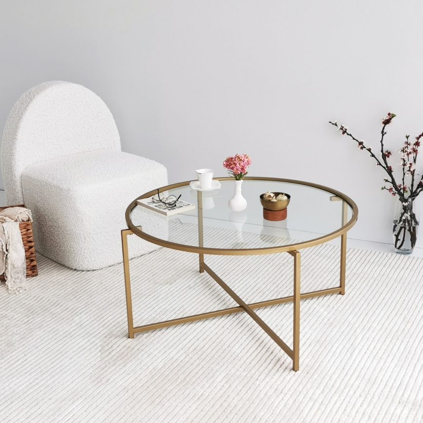Mesa de centro GOLD SUN 40x83 cm dourado
