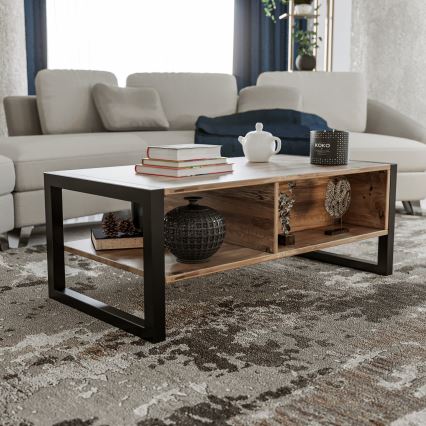 Mesa de centro HALDIZEN 55x105 cm preto/castanho