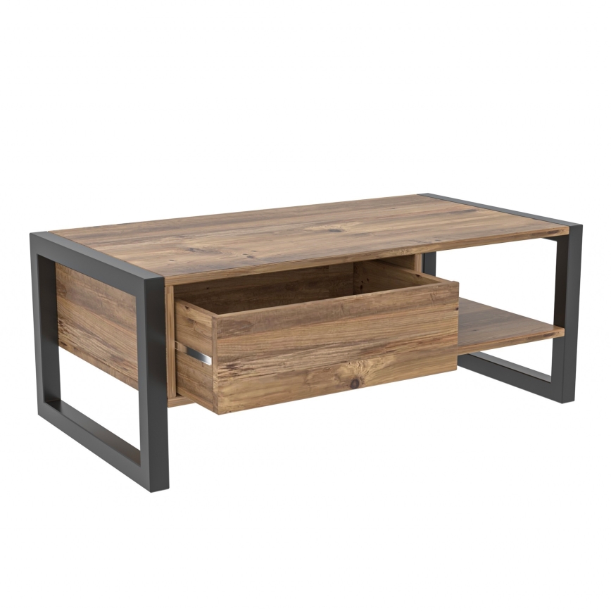 Mesa de centro HALDIZEN 55x105 cm preto/castanho