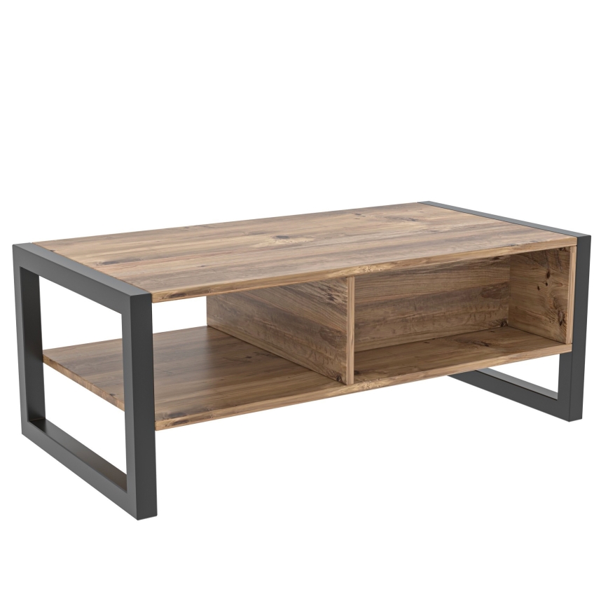 Mesa de centro HALDIZEN 55x105 cm preto/castanho