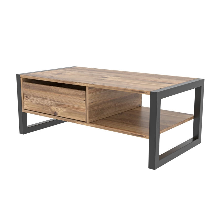 Mesa de centro HALDIZEN 55x105 cm preto/castanho