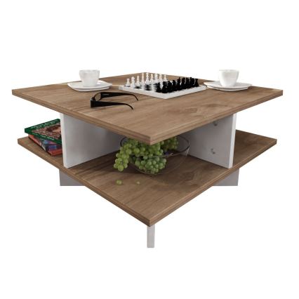 Mesa de centro HAMTON 31,2x60 cm castanho/branco