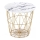 Mesa de centro HARISSA 41x42 cm dourado/branco decoração em mármore