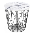 Mesa de centro HARISSA 41x42 cm preto/branco decoração em mármore