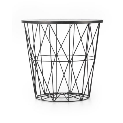 Mesa de centro HARISSA 41x42 cm preto/preto decoração em mármore