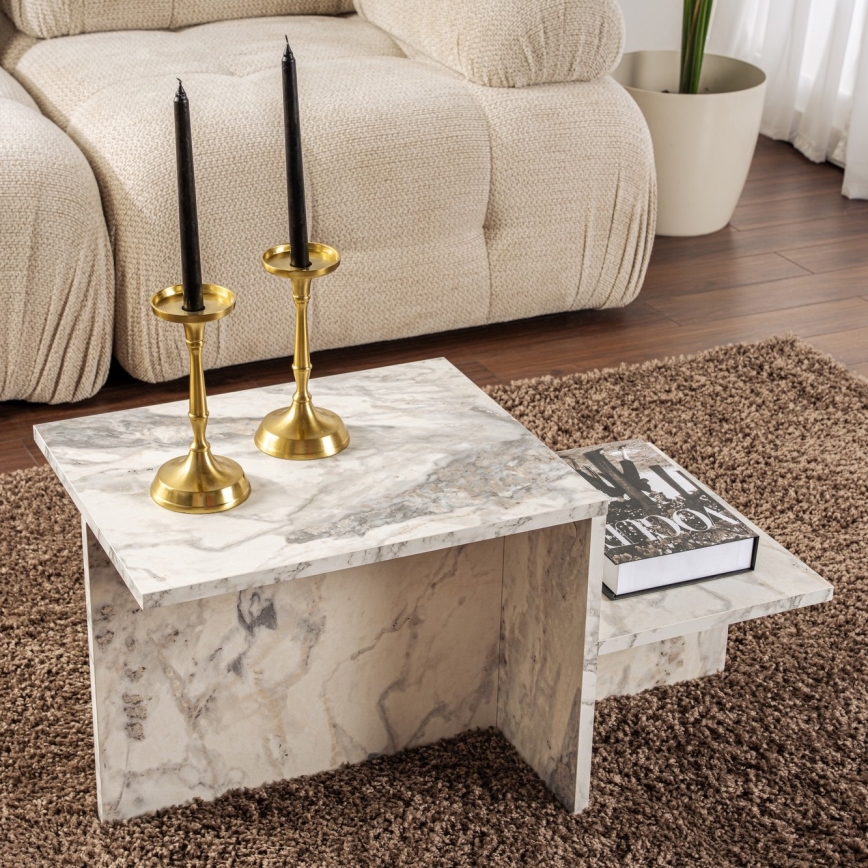 Mesa de centro HARMONY 40x80 cm decoração em mármore