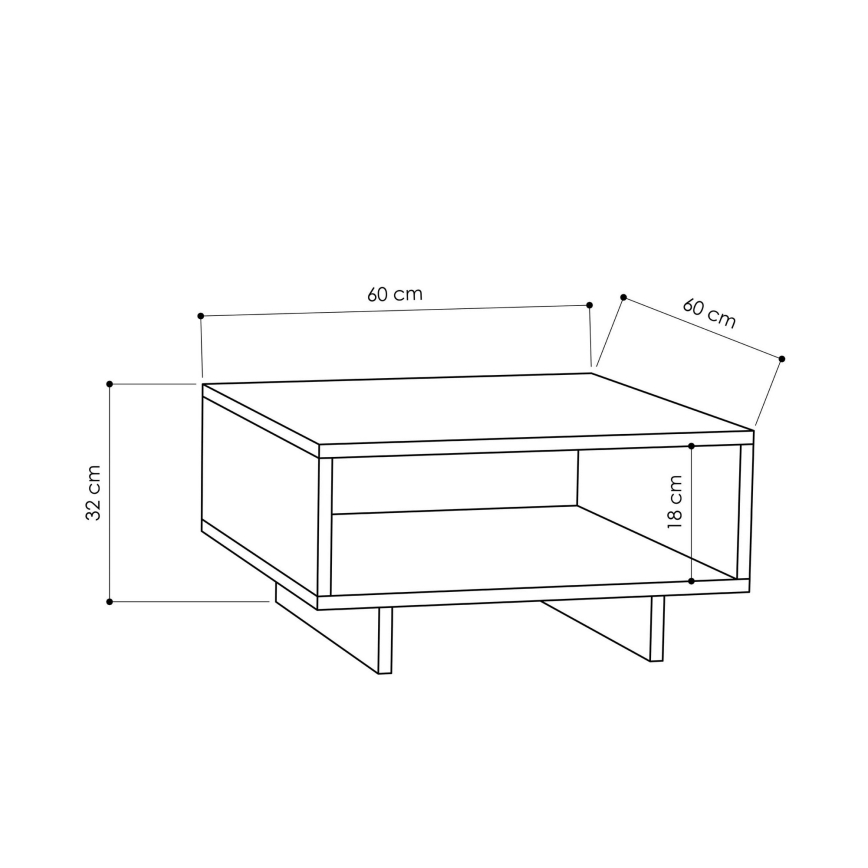 Mesa de centro HOLA 32x60 cm branco/preto