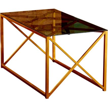 Mesa de centro ILIOMAR 46,6x94 cm dourada/preto