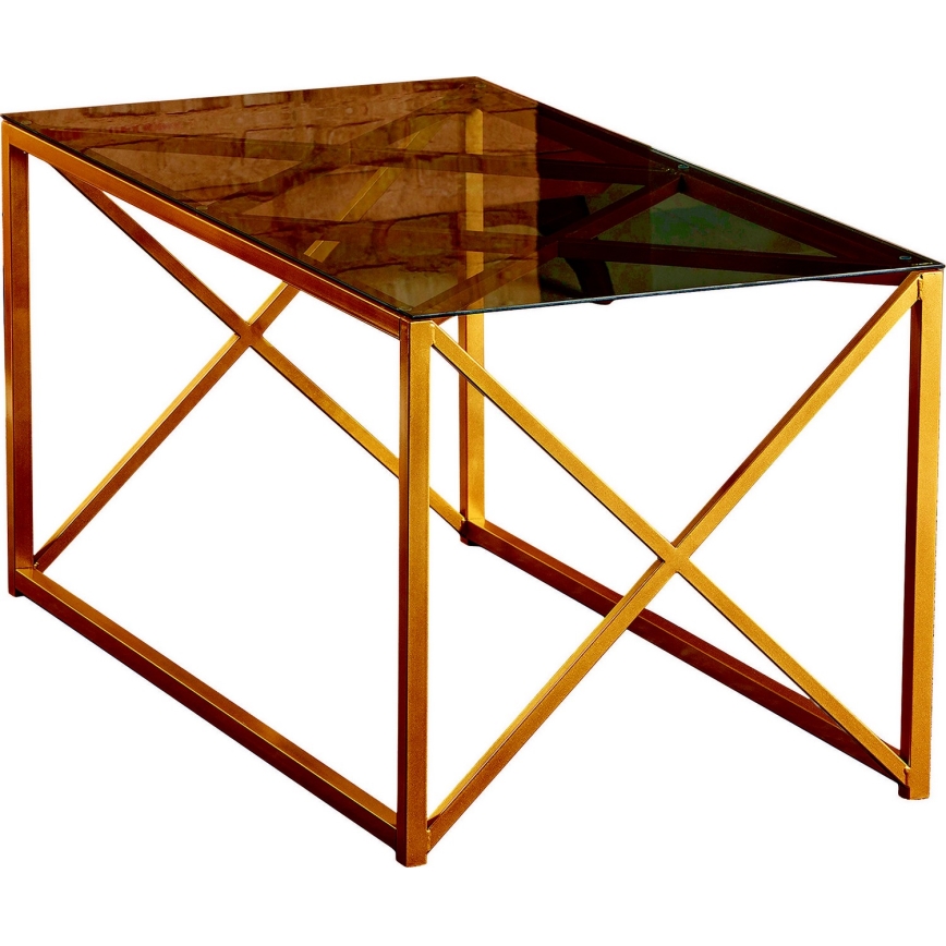 Mesa de centro ILIOMAR 46,6x94 cm dourada/preto