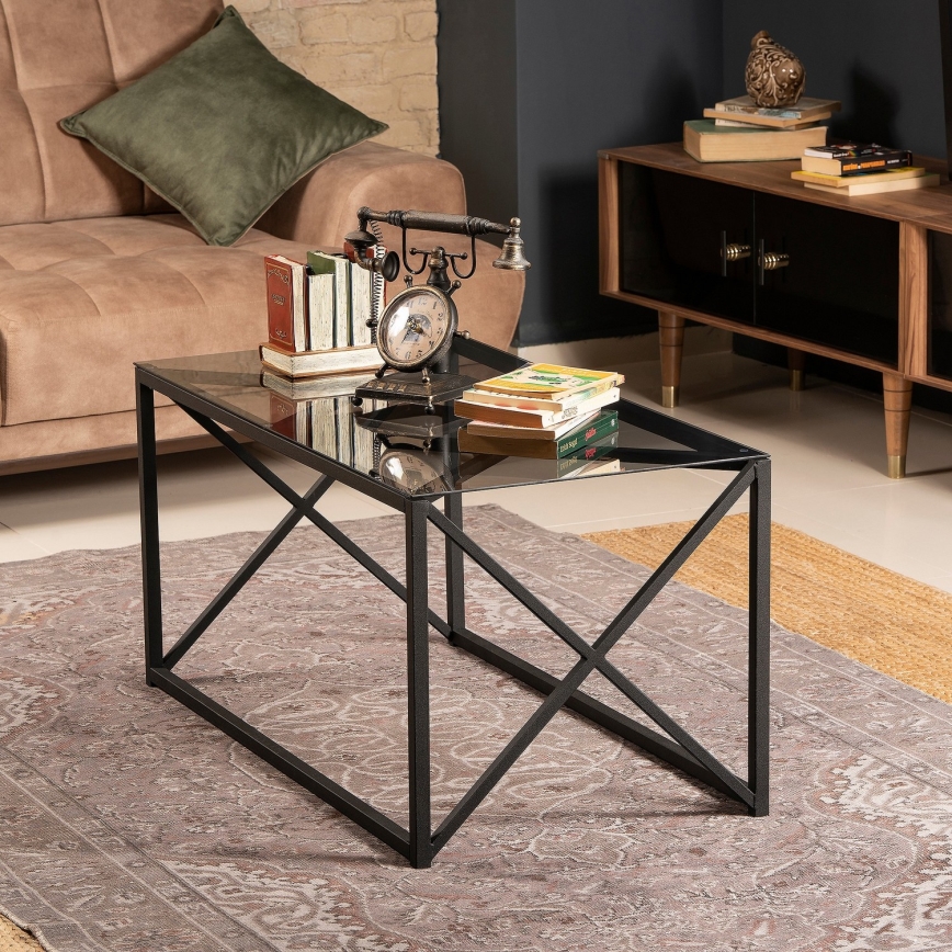 Mesa de centro ILIOMAR 46,6x94 cm preto