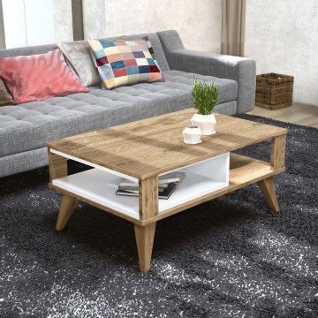 Mesa de centro IONIS 40x90 cm castanho/branco