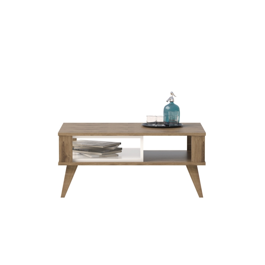 Mesa de centro IONIS 40x90 cm castanho/branco