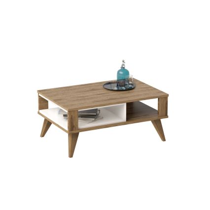 Mesa de centro IONIS 40x90 cm castanho/branco
