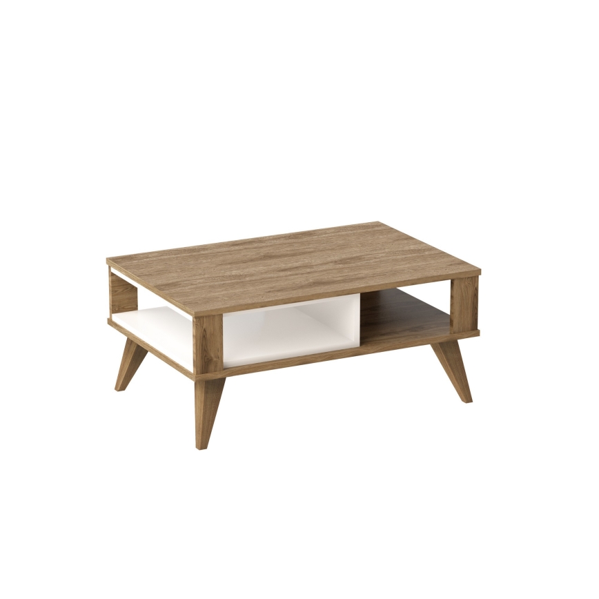 Mesa de centro IONIS 40x90 cm castanho/branco