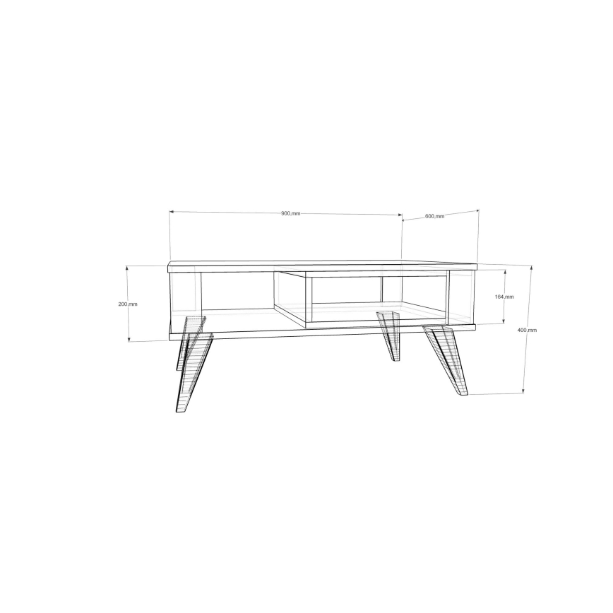 Mesa de centro IONIS 40x90 cm castanho/branco
