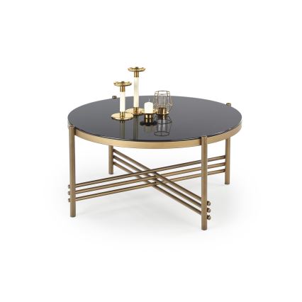 Mesa de centro ISMENA 41x80 cm dourado/preto