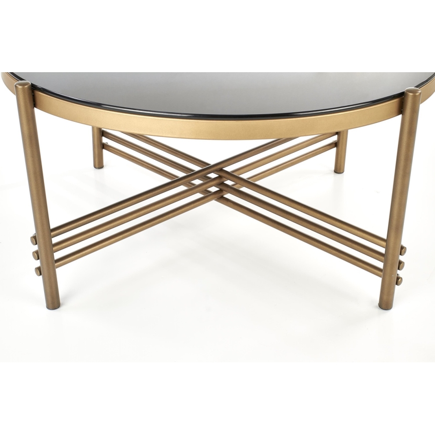 Mesa de centro ISMENA 41x80 cm dourado/preto