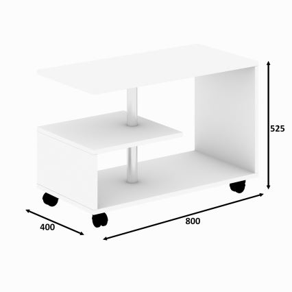 Mesa de centro KARANFIL 52,5x80 cm branco