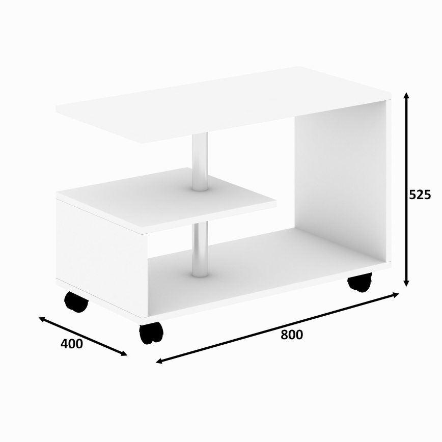 Mesa de centro KARANFIL 52,5x80 cm branco