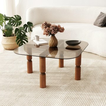 Mesa de centro KEI 40x80 cm castanho/bronze
