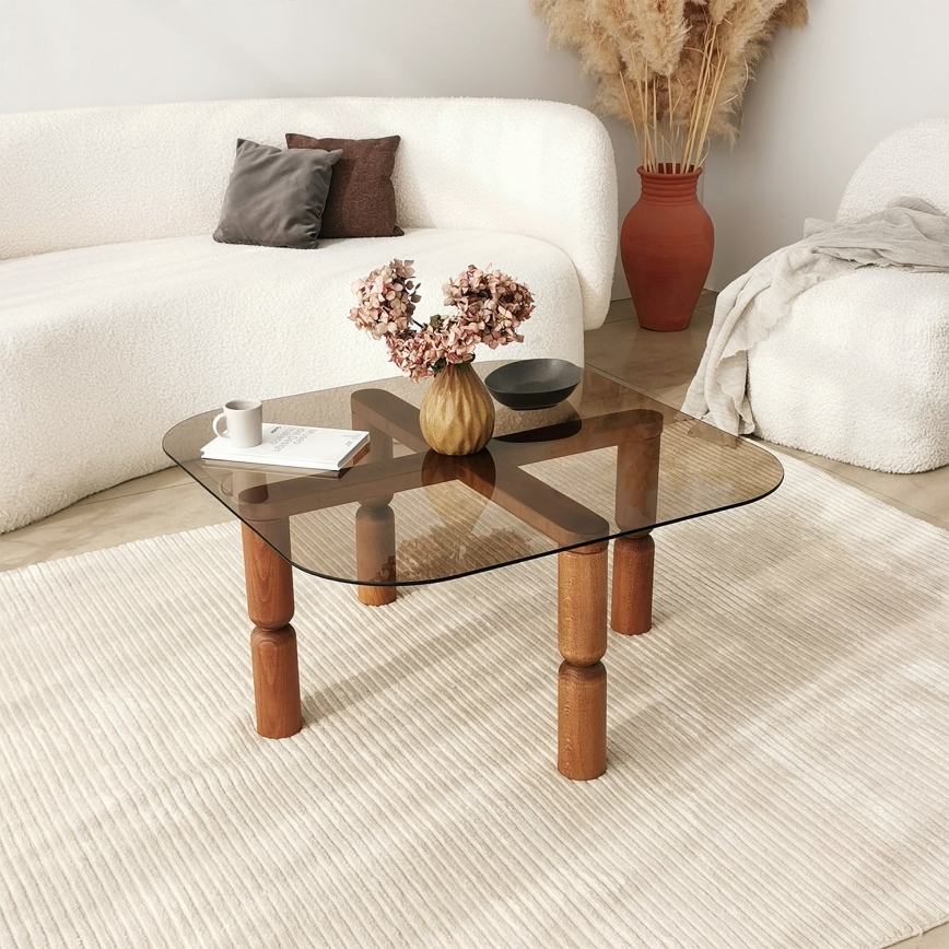 Mesa de centro KEI 40x80 cm castanho/bronze