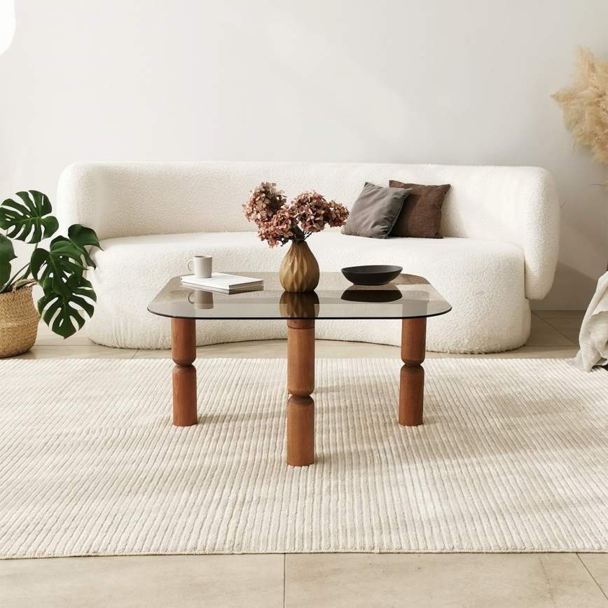 Mesa de centro KEI 40x80 cm castanho/bronze