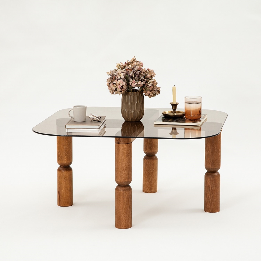 Mesa de centro KEI 40x80 cm castanho/bronze