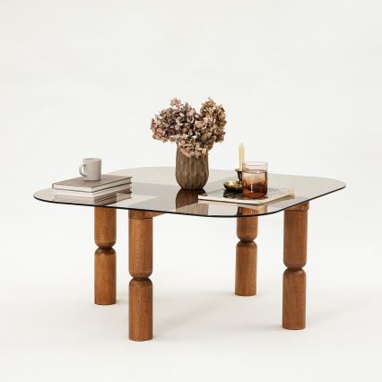 Mesa de centro KEI 40x80 cm castanho/bronze