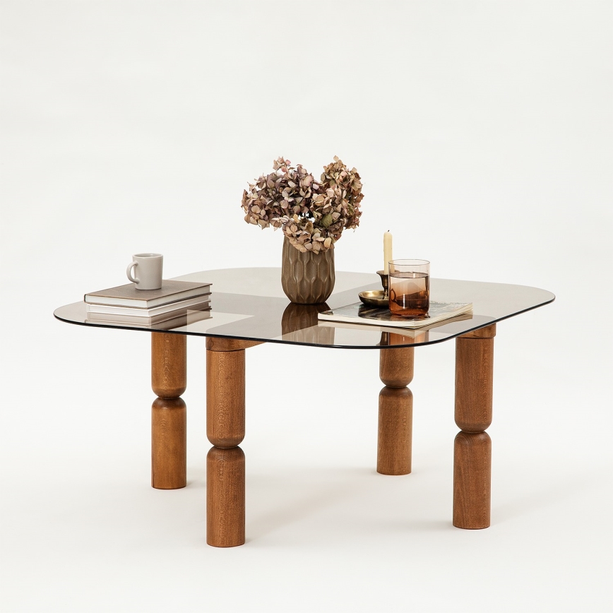 Mesa de centro KEI 40x80 cm castanho/bronze