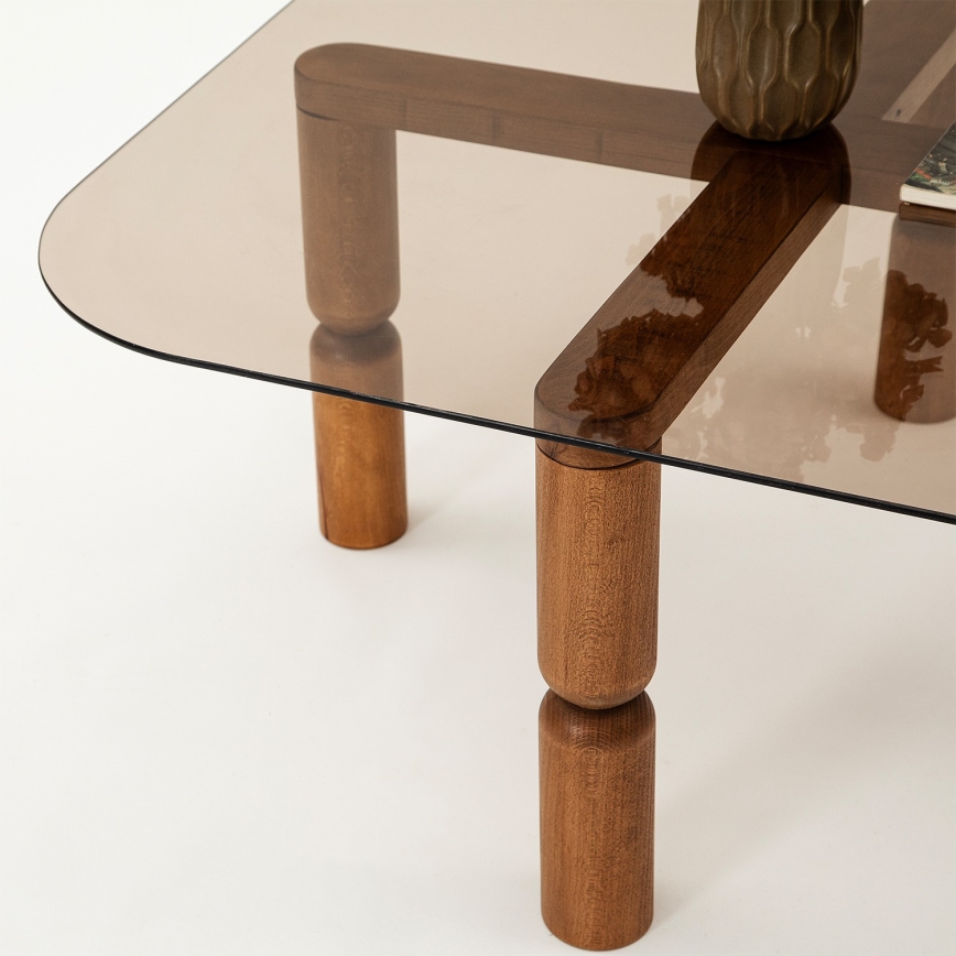 Mesa de centro KEI 40x80 cm castanho/bronze
