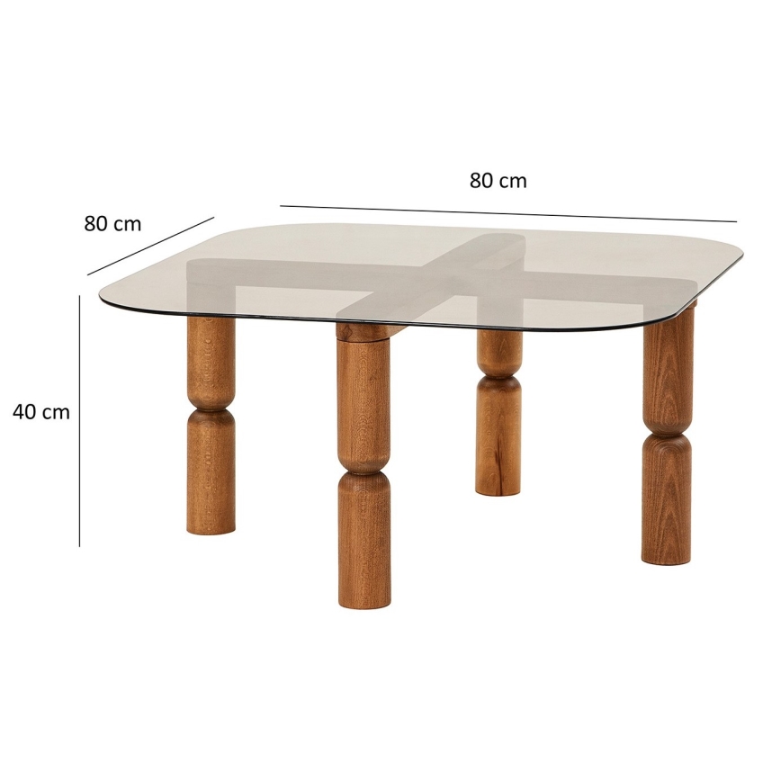 Mesa de centro KEI 40x80 cm castanho/bronze