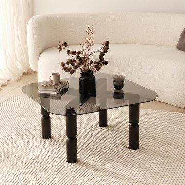 Mesa de centro KEI 40x80 cm castanho/preto