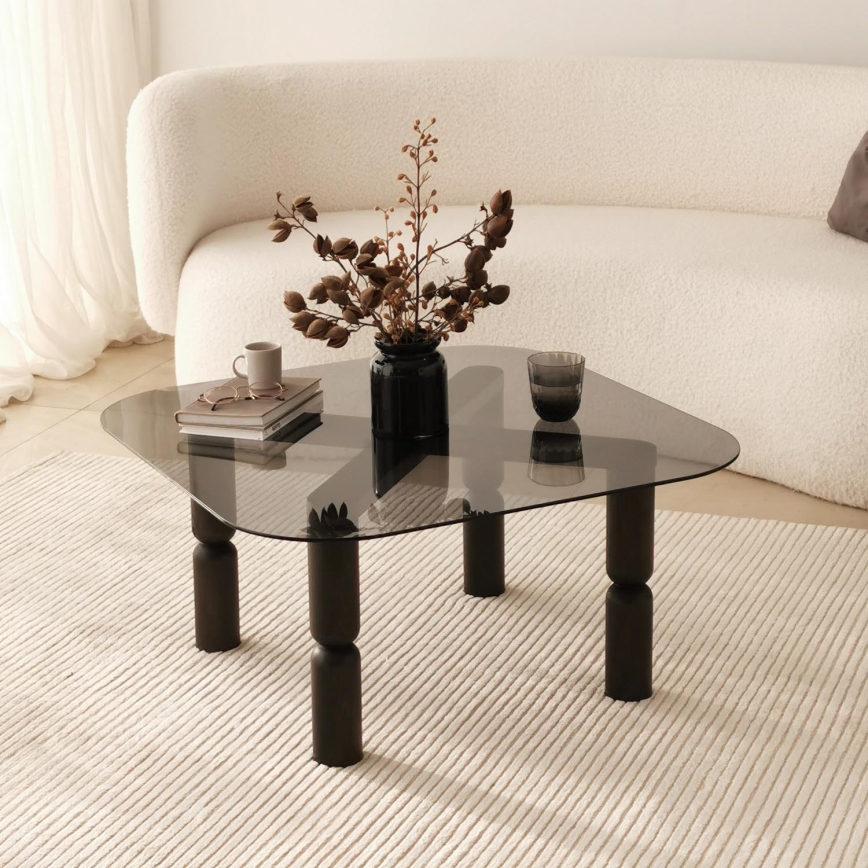 Mesa de centro KEI 40x80 cm castanho/preto