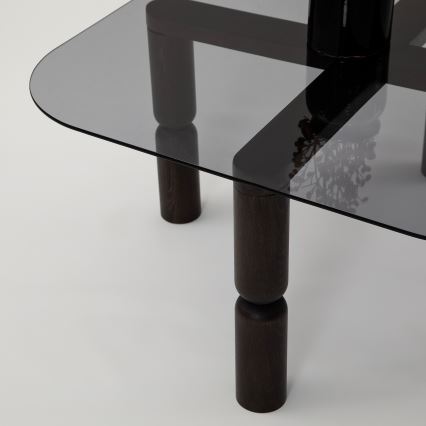 Mesa de centro KEI 40x80 cm castanho/preto
