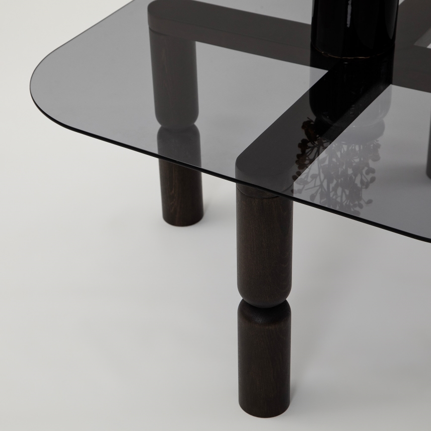 Mesa de centro KEI 40x80 cm castanho/preto