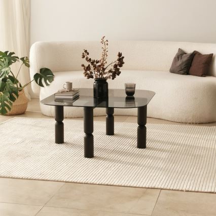 Mesa de centro KEI 40x80 cm castanho/preto