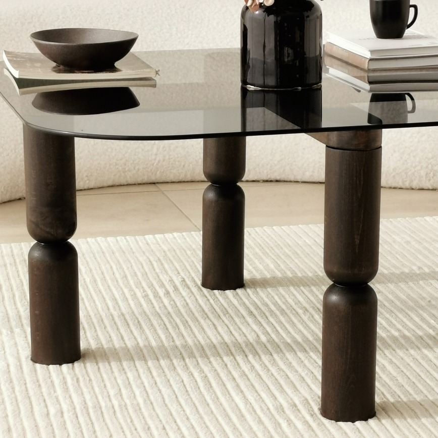 Mesa de centro KEI 40x80 cm castanho/preto