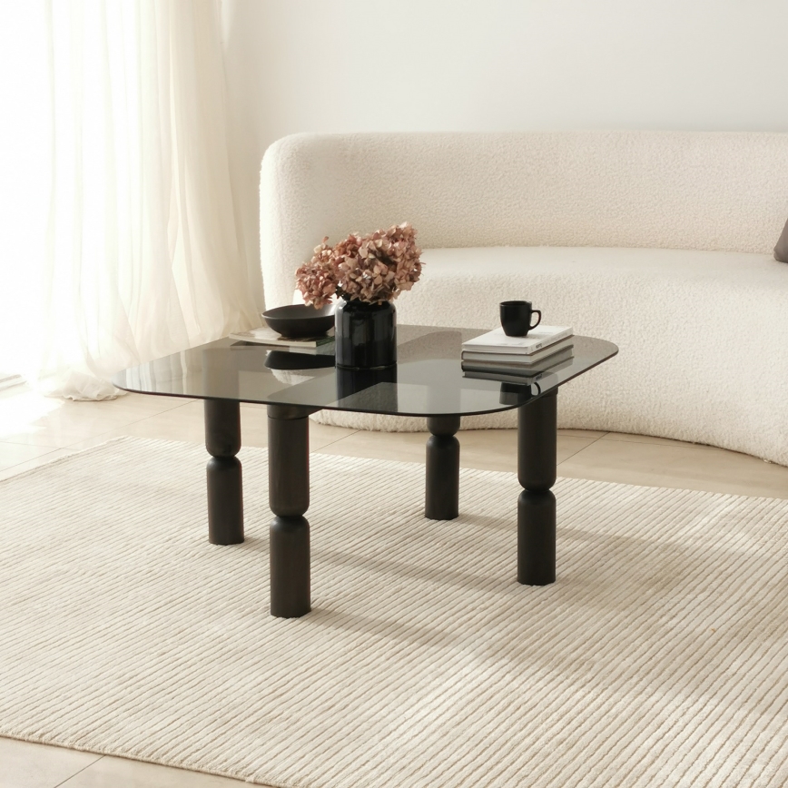 Mesa de centro KEI 40x80 cm castanho/preto