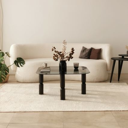 Mesa de centro KEI 40x80 cm castanho/preto