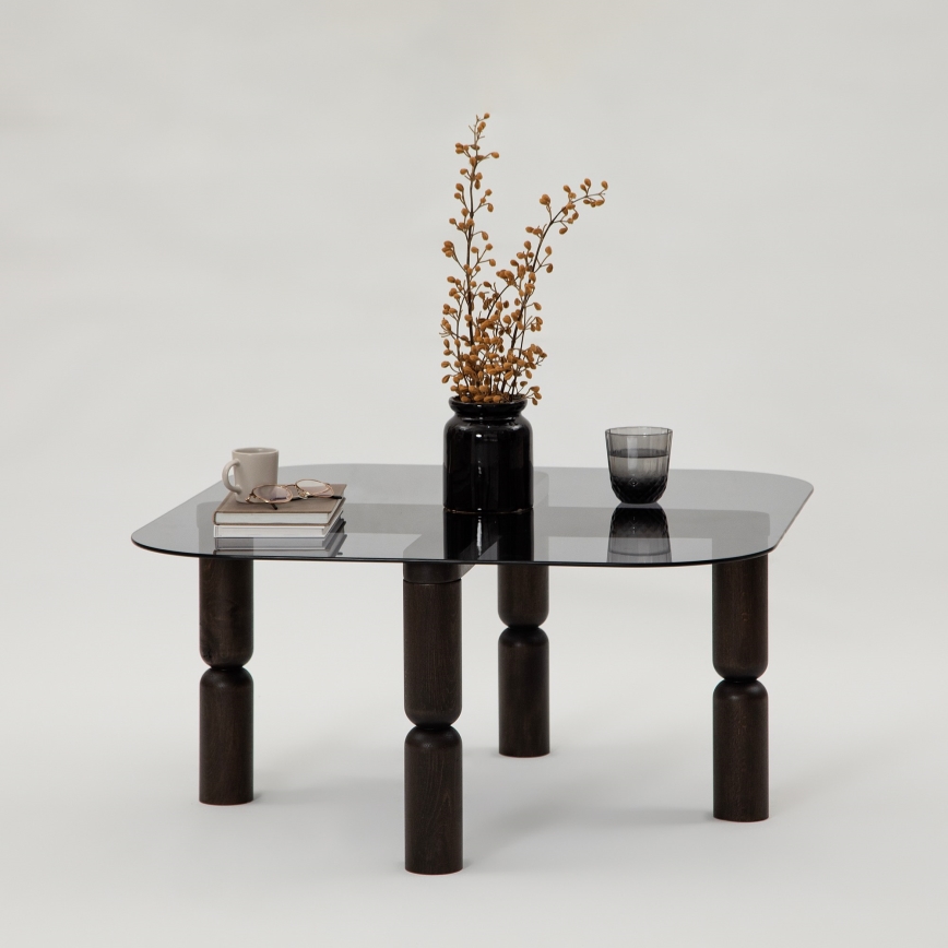 Mesa de centro KEI 40x80 cm castanho/preto