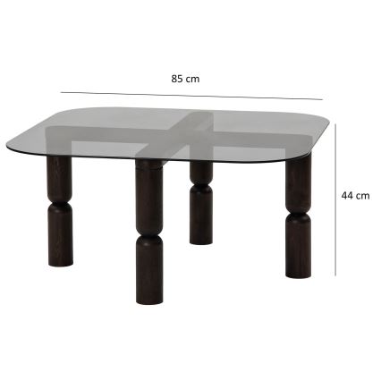 Mesa de centro KEI 40x80 cm castanho/preto