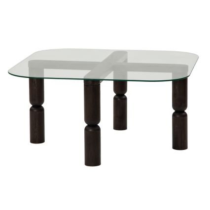 Mesa de centro KEI 40x80 cm castanho/transparente