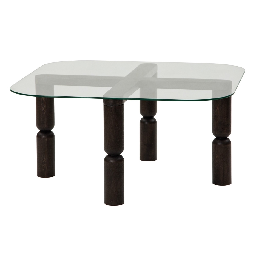 Mesa de centro KEI 40x80 cm castanho/transparente