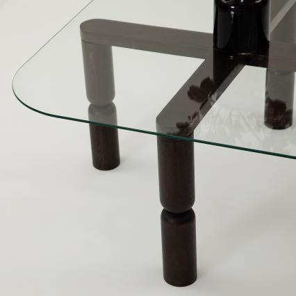 Mesa de centro KEI 40x80 cm castanho/transparente