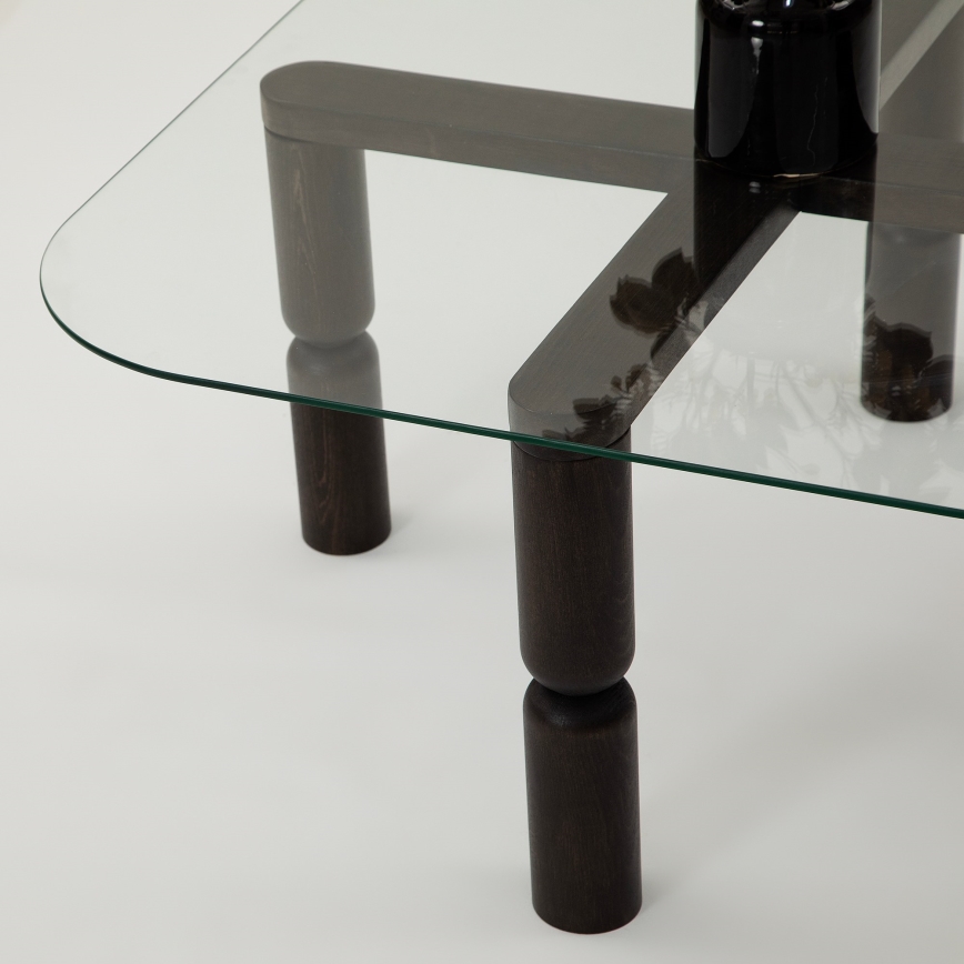 Mesa de centro KEI 40x80 cm castanho/transparente