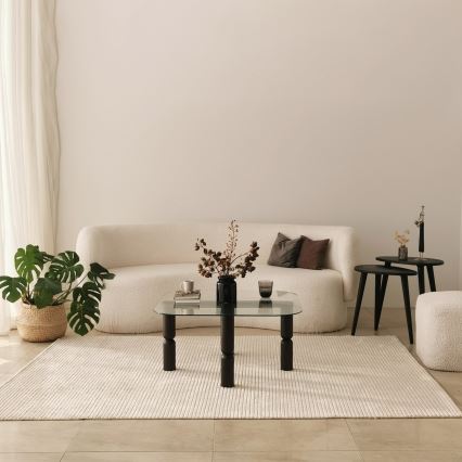 Mesa de centro KEI 40x80 cm castanho/transparente